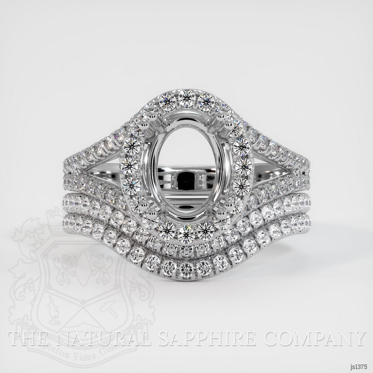 14K White Gold Pave Ring Setting