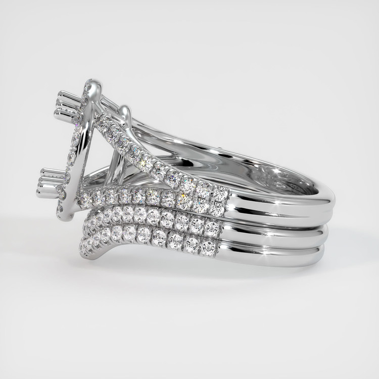 14K White Gold Pave Ring Setting