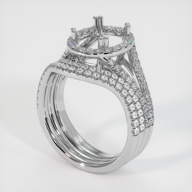 18K White Gold Pave Ring Setting