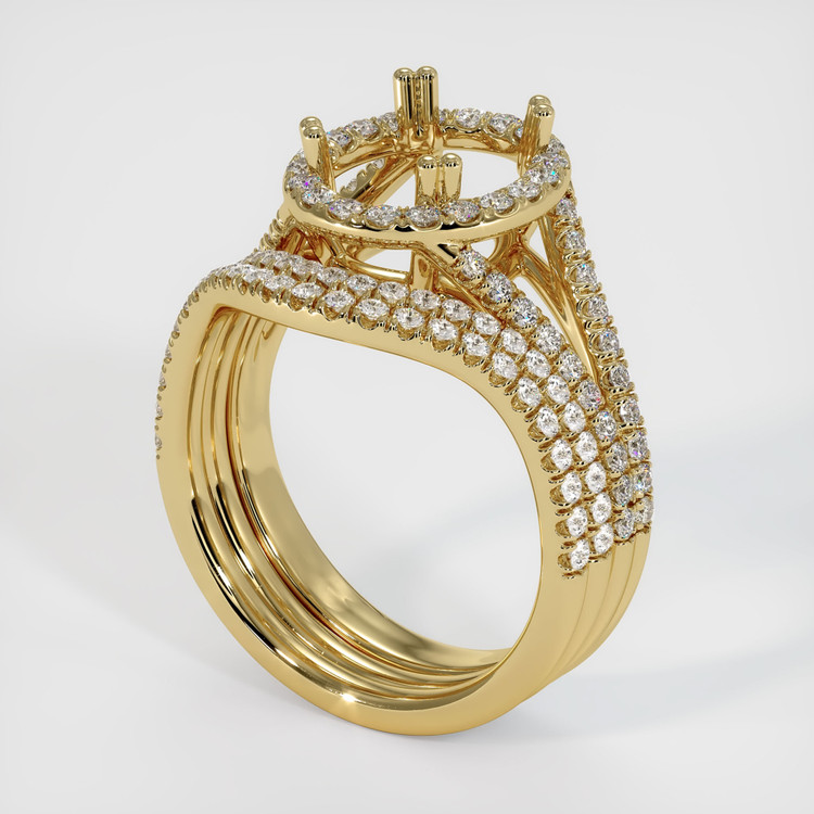 14K Yellow Gold Pave Ring Setting