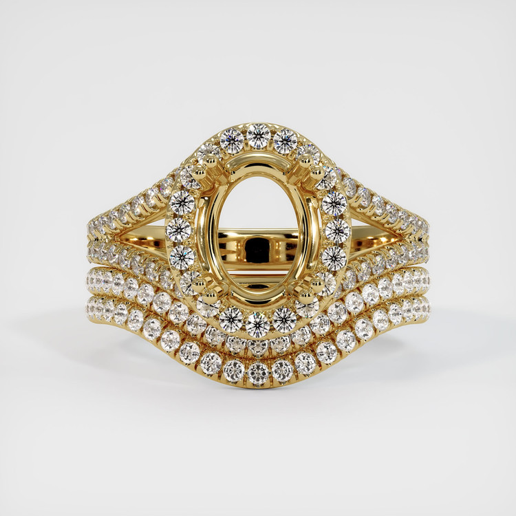 14K Yellow Gold Pave Ring Setting