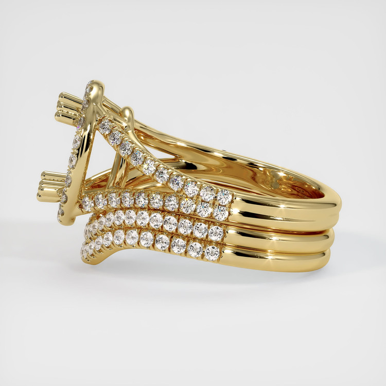14K Yellow Gold Pave Ring Setting