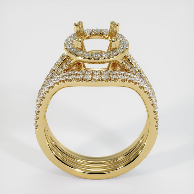 14K Yellow Gold Pave Ring Setting