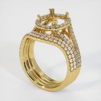 18K Yellow Gold Pave Ring Setting Video