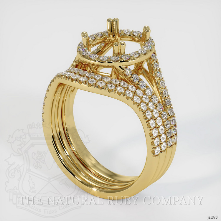 18K Yellow Gold Pave Ring Setting