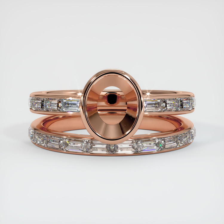 14K Rose Gold Wedding Set Ring Setting
