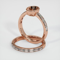 14K Rose Gold Wedding Set Ring Setting Image
