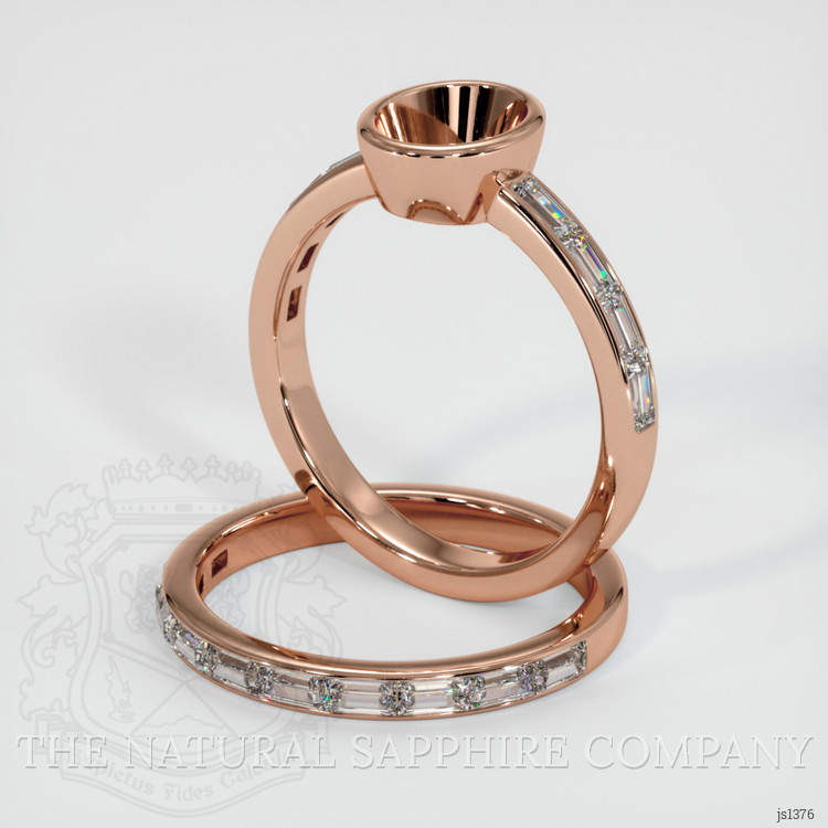 14K Rose Gold Wedding Set Ring Setting
