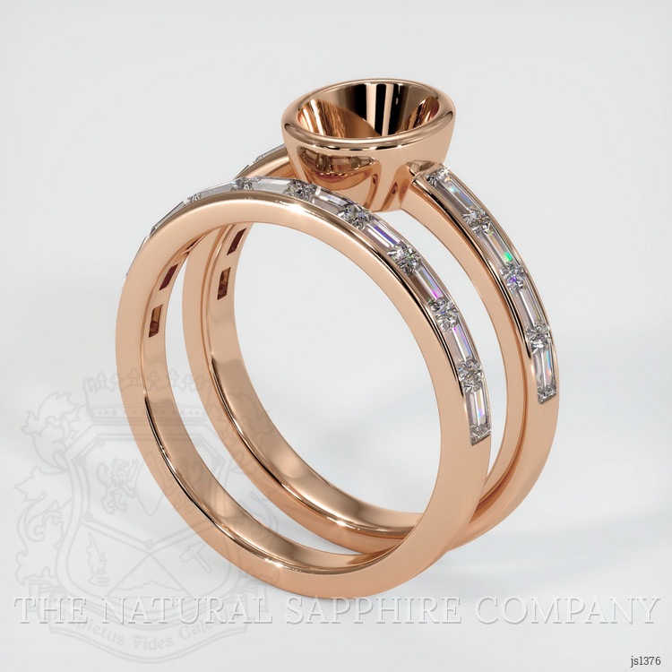 18K Rose Gold Wedding Set Ring Setting