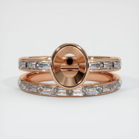 18K Rose Gold Wedding Set Ring Setting Image