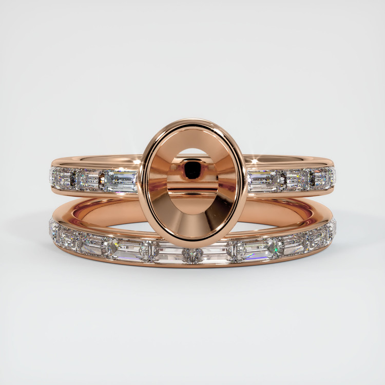 18K Rose Gold Wedding Set Ring Setting