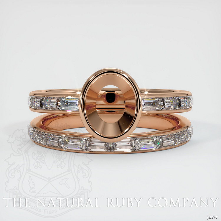 18K Rose Gold Wedding Set Ring Setting