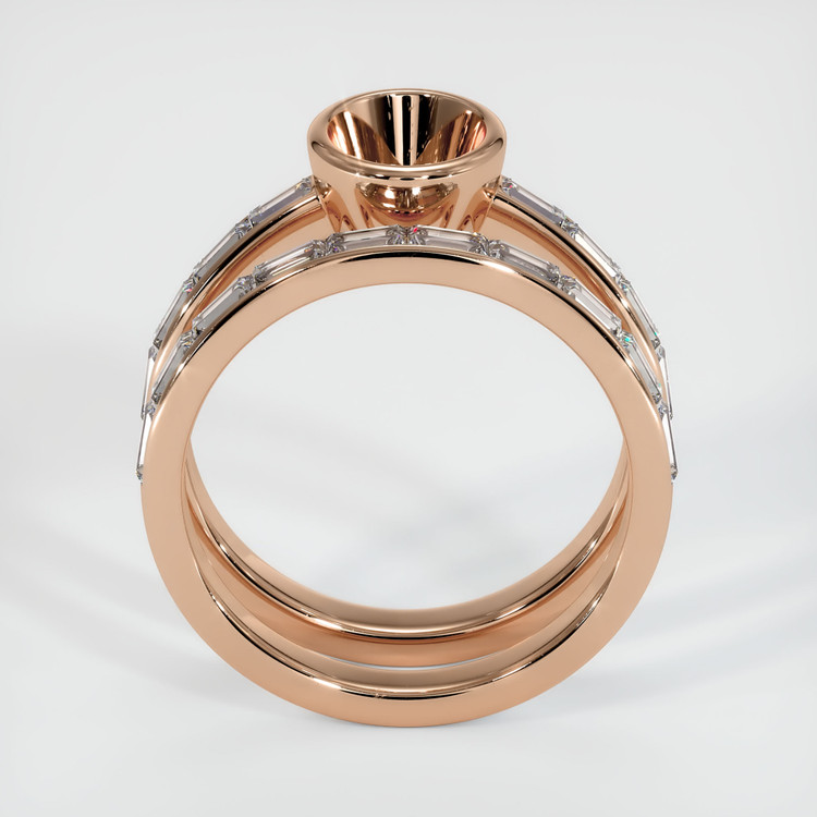 18K Rose Gold Wedding Set Ring Setting