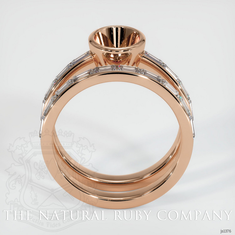 18K Rose Gold Wedding Set Ring Setting