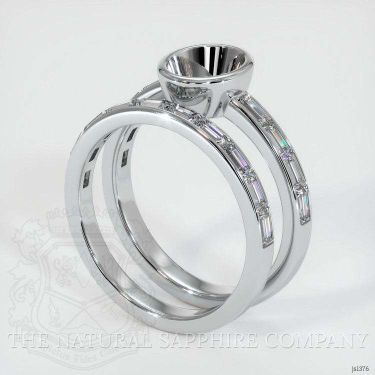 14K White Gold Wedding Set Ring Setting