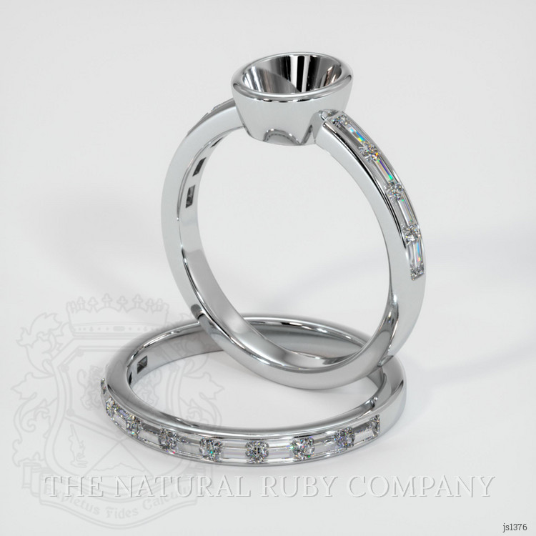 14K White Gold Wedding Set Ring Setting