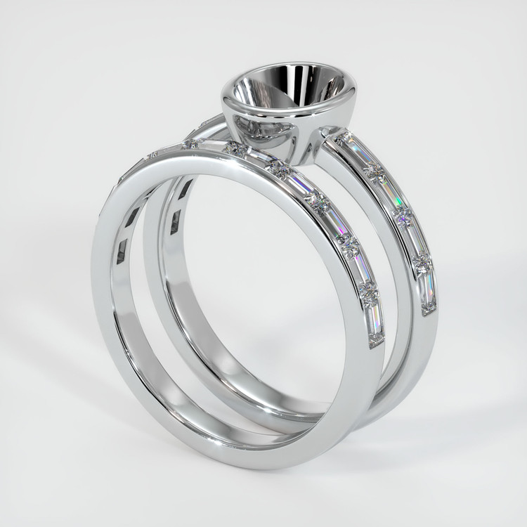 18K White Gold Wedding Set Ring Setting