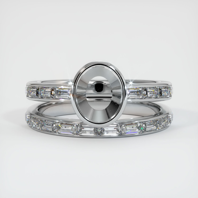 18K White Gold Wedding Set Ring Setting