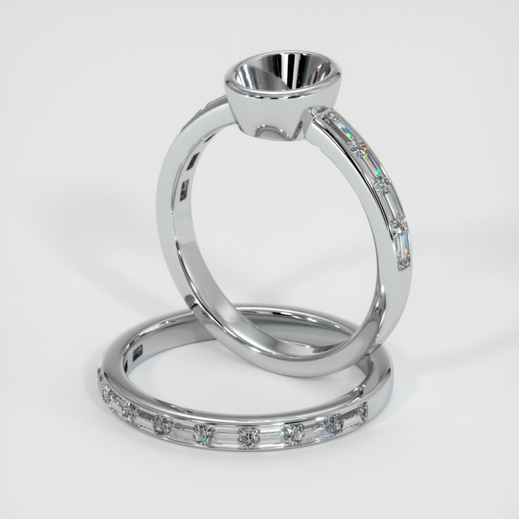 18K White Gold Wedding Set Ring Setting