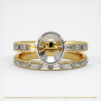 14K White & Yellow Wedding Set Ring Setting Image