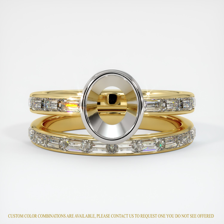14K White & Yellow Wedding Set Ring Setting