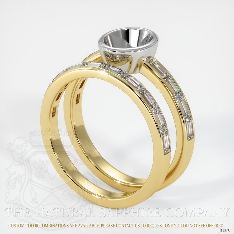 18K White & Yellow Wedding Set Ring Setting