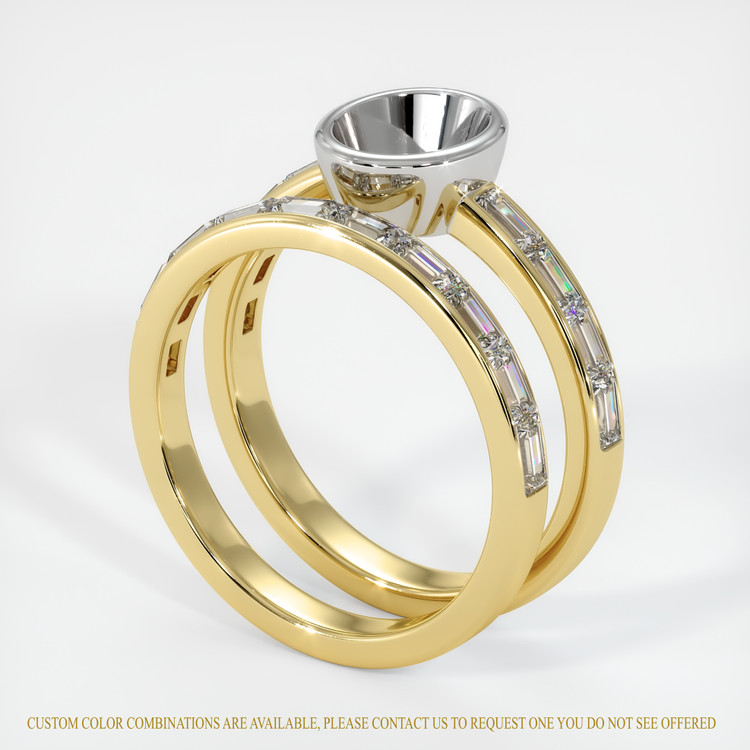 18K White & Yellow Wedding Set Ring Setting