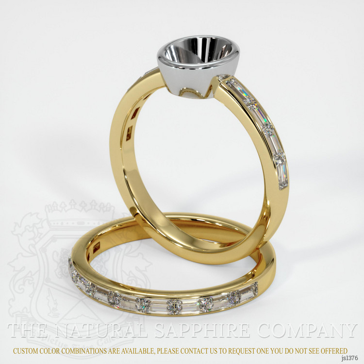 18K White & Yellow Wedding Set Ring Setting