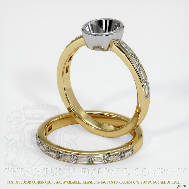 18K White & Yellow Wedding Set Ring Setting