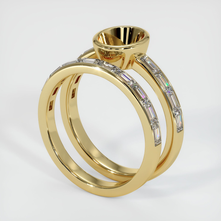 14K Yellow Gold Wedding Set Ring Setting