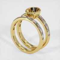 Wedding Set Emerald Ring 1.59 Ct., 18K Yellow Gold Combination Setting