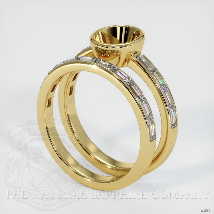 18K Yellow Gold Wedding Set Ring Setting