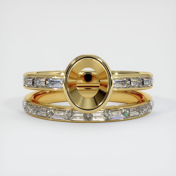 18K Yellow Gold Wedding Set Ring Setting