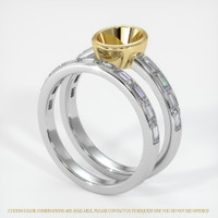 18K Yellow & White Wedding Set Ring Setting Video
