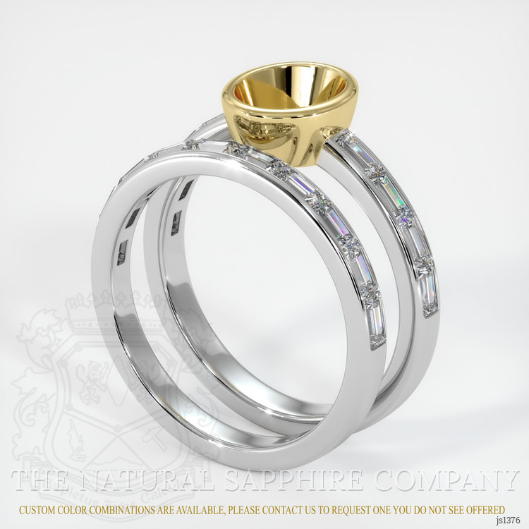 18K Yellow & White Wedding Set Ring Setting