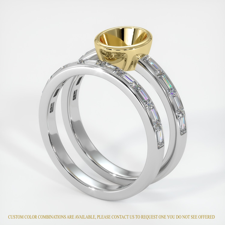 18K Yellow & White Wedding Set Ring Setting