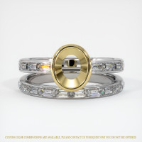 18K Yellow & White Wedding Set Ring Setting Image