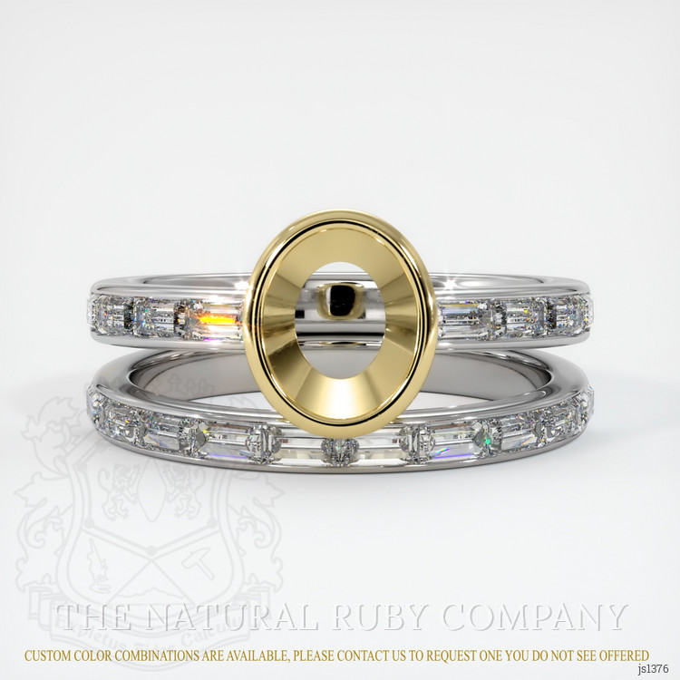 18K Yellow & White Wedding Set Ring Setting
