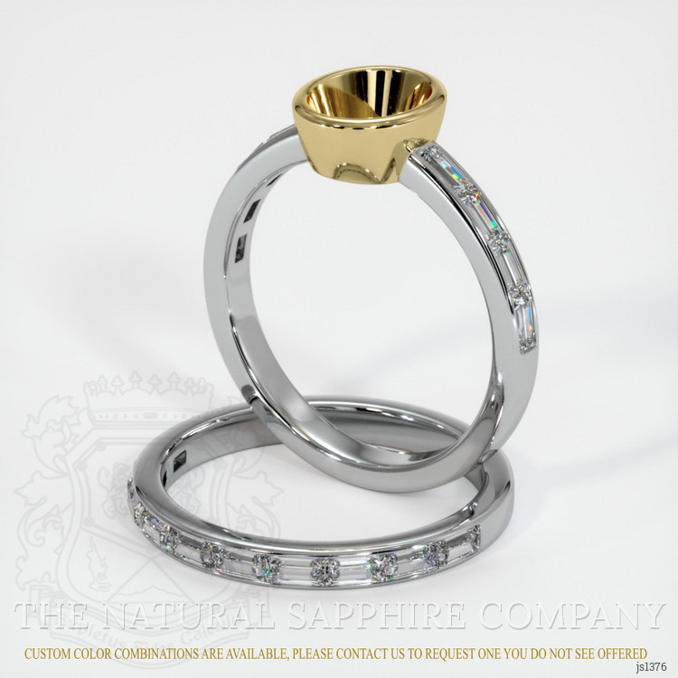 18K Yellow & White Wedding Set Ring Setting