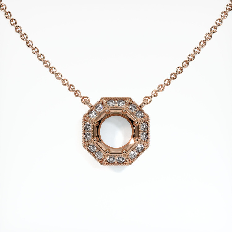 14K Rose Gold Antique Style Necklace Setting