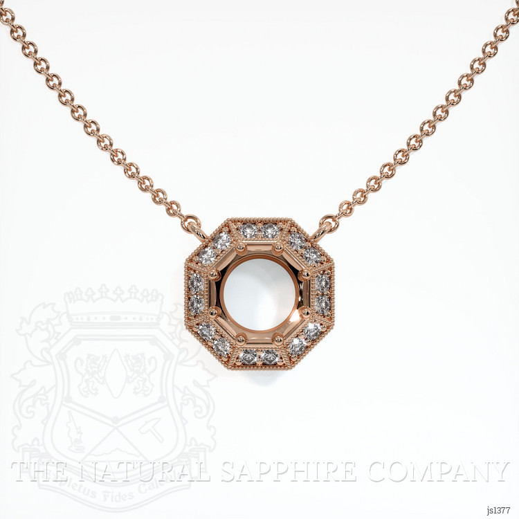 14K Rose Gold Antique Style Necklace Setting