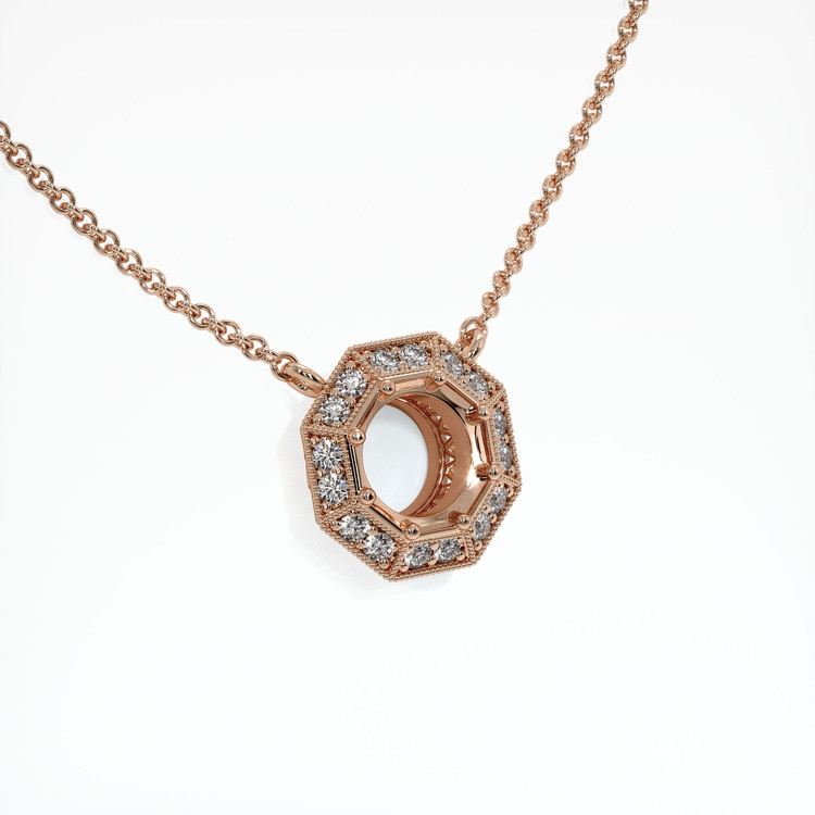 14K Rose Gold Antique Style Necklace Setting
