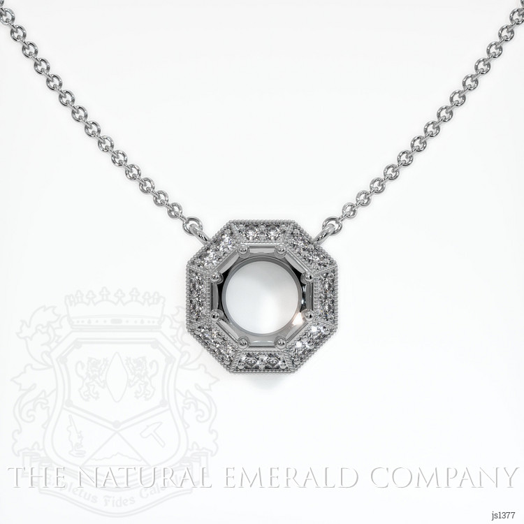 Pave Emerald Necklace 4.22 Ct., 18K White Gold