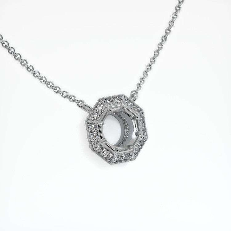 18K White Gold Antique Style Necklace Setting