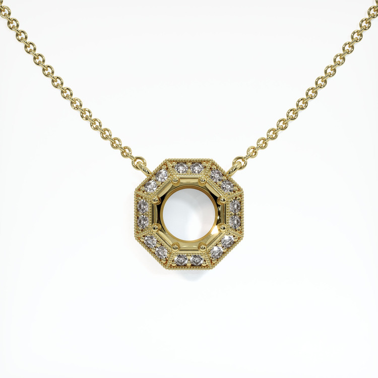 14K Yellow Gold Antique Style Necklace Setting