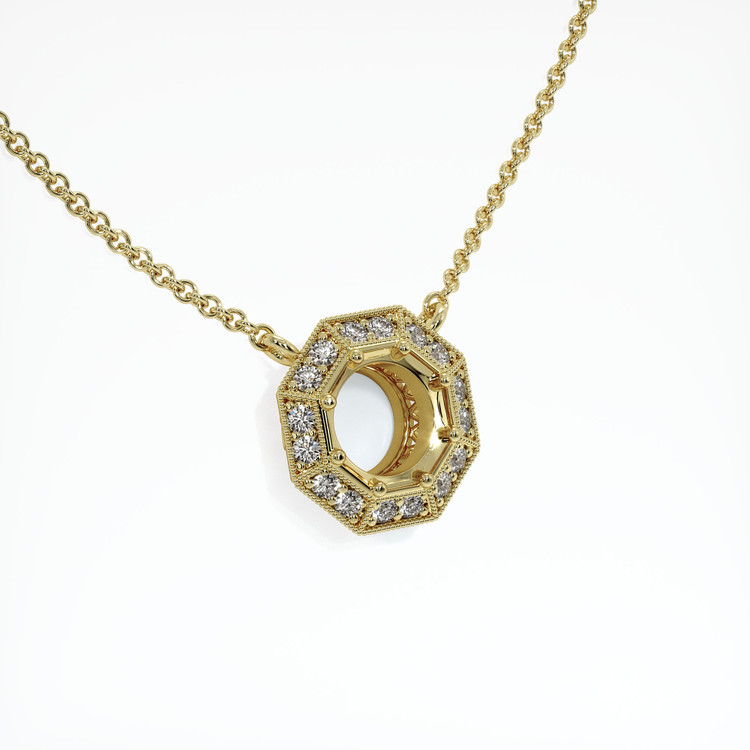 14K Yellow Gold Antique Style Necklace Setting