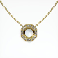 Pave Emerald Necklace 0.77 Ct., 18K Yellow Gold Combination Setting