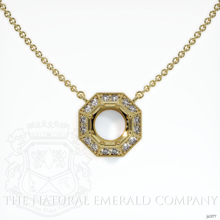 Pave Emerald Necklace 2.95 Ct., 18K Yellow Gold