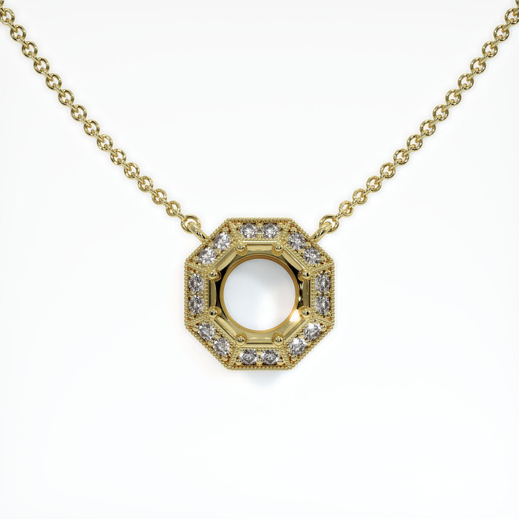 18K Yellow Gold Antique Style Necklace Setting