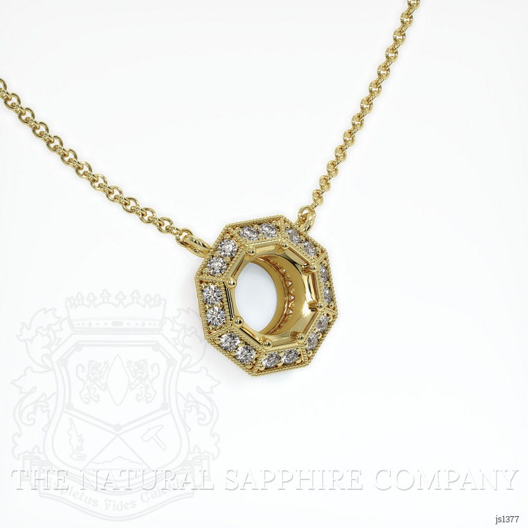 18K Yellow Gold Antique Style Necklace Setting